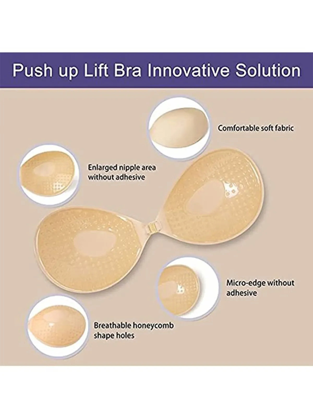 Adhesive Silicon Strapless Push Up Bra